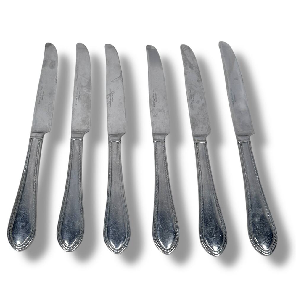 Reed & Barton Flatware Dinner Knives Tanglewood Tradition Stainless Steel Lot 6